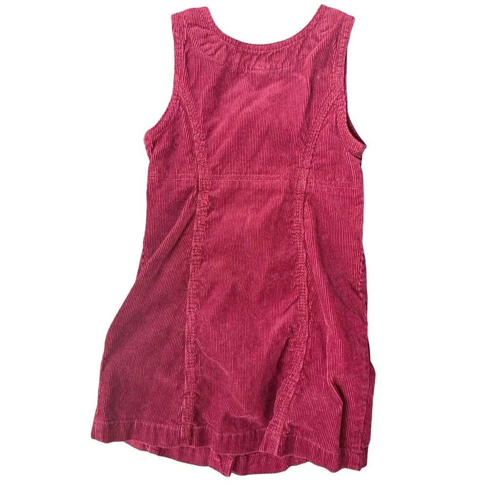 Vintage Gap girls size XS 4-5 burgundy‎ jumper dress snap buttons